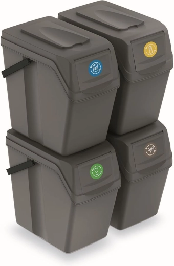 Set kanti za razvrstavanje Sortibox II 4×25 l – sivi kamen