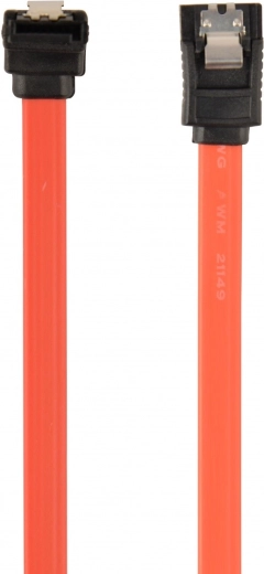 SATA III podatkovni kabel 30 cm s metalnim kopčama, ravni + kutni konektor