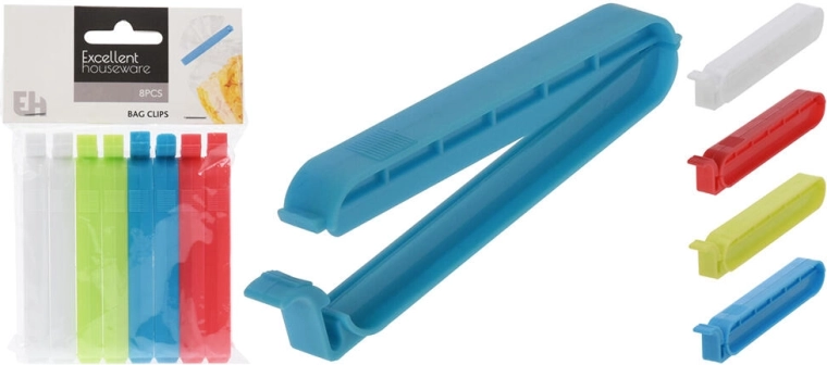 Klipovi za vrećice 10 cm, miks boja, 8 kom