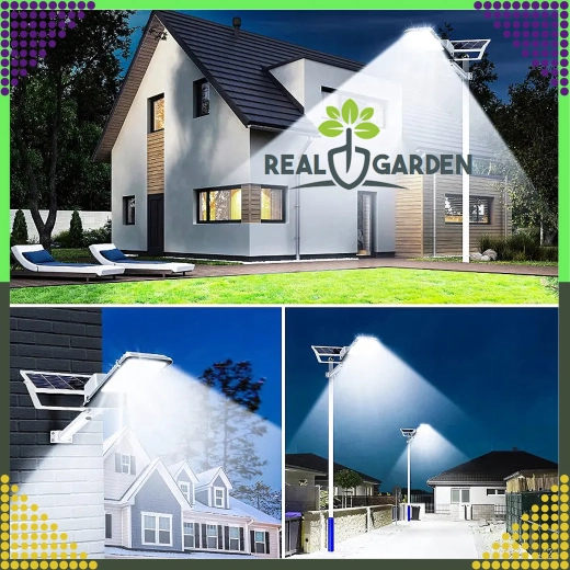 Vrtna solarna svjetiljka na stup 200 W, ulično svjetlo, 247 LED