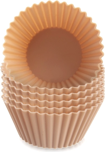 Silikonski kalupi za muffine bež 6,5 cm, set 6 kom
