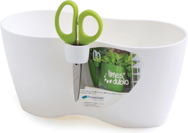 Žardinijera s škarama LIMES DUBLO 25 cm – bijela