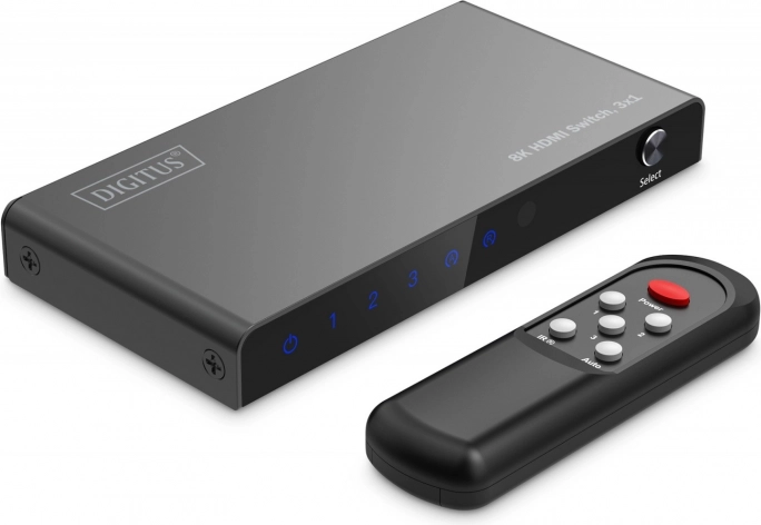 Preklopnik 8K HDMI 3×1 s daljinskim upravljačem, 60 Hz, HDR, HDCP 2.3