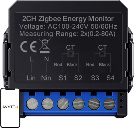 Inteligentno dvosmjerno brojilo Avatto Zigbee za fotonapon