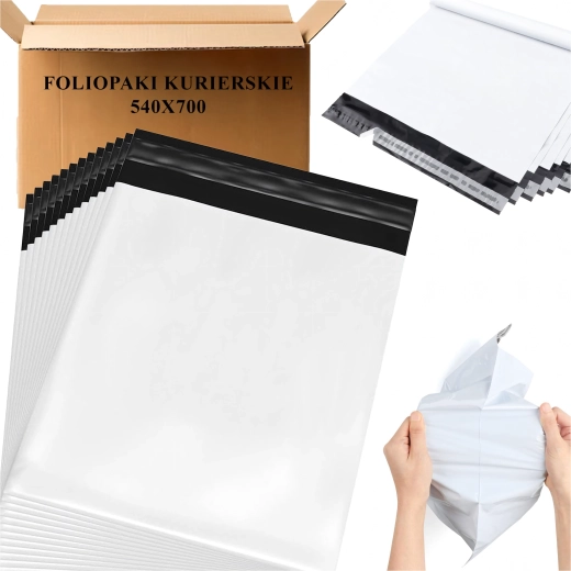 Bijele poštanske plastične omotnice XXL 540 × 700 mm, pakiranje 50 kom