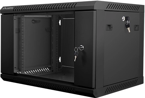 Zidni serverski ormar 19'' 6U 600x450 mm crni sa staklenim vratima