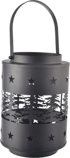Metalni božićni svijećnjak XMAS crni 26 cm