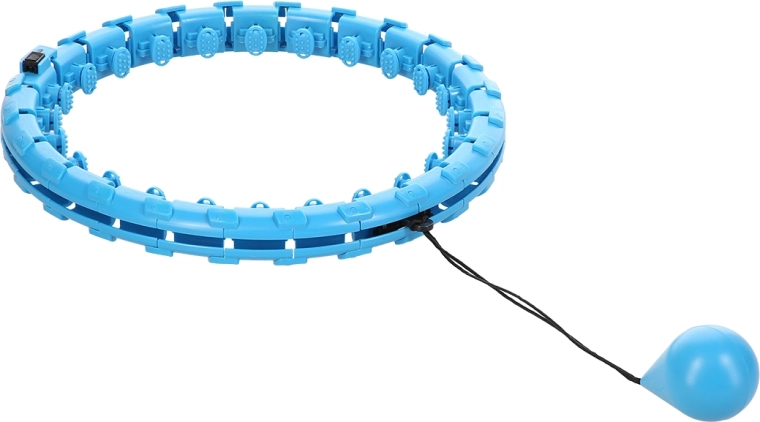 Masažni pametni hula hoop s utezima – plavi, podesivi obruč