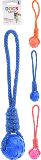 Igračka za pse loptica s užetom 40 × 7 × 7 cm, mix boja