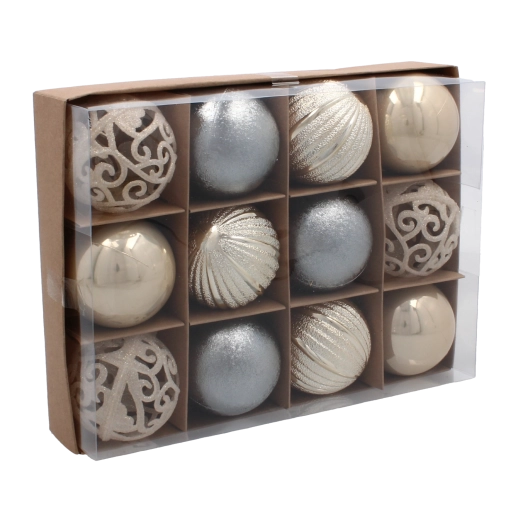 Harmonična paleta šampanjac–siva–bijela