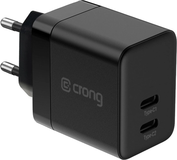 Ultrakompaktni gan mrežni punjač 2× usb‑c 35 w pd 3.0 s pps, crna