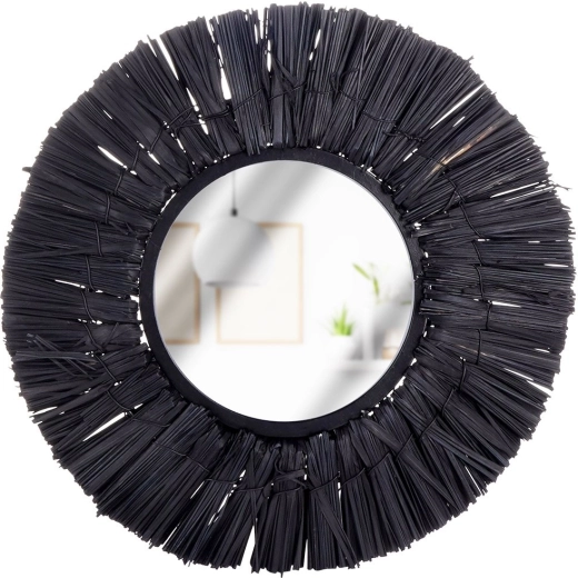 Crno okruglo zidno ogledalo Home Styling Collection 32 cm