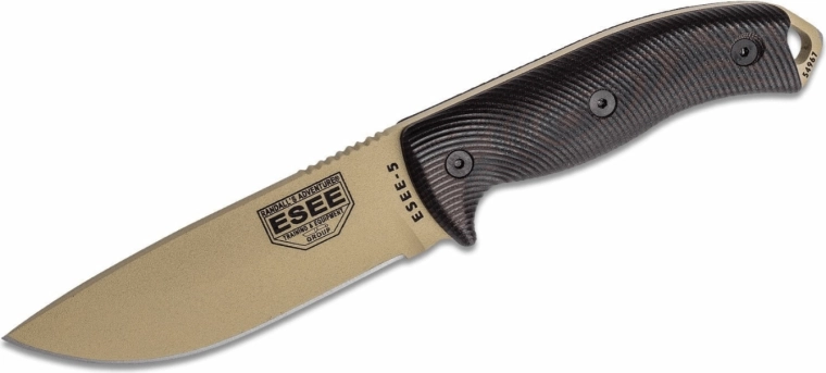 ESEE Model 5 vanjski nož 13,2 cm, crno-crveni, pješčani, G10, futrola Kydex
