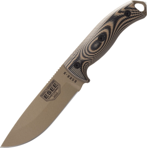ESEE Model 5 survival nož 13,2 cm, Dark Earth, G10, futrola Kydex