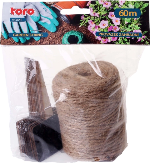 Jutena vrtna špaga 60 m s etiketama