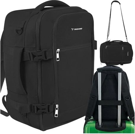 Putnički ruksak 20 l 40 × 25 × 20 cm crni TRIZAND 2u1 ruksak/torba preko ramena