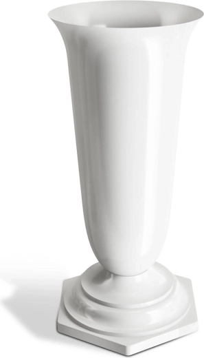 Grobna vaza NATY s teškim dnom 23 cm, bijela