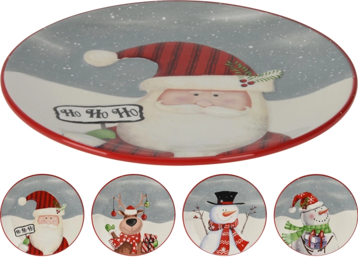 Božićni keramički tanjur 24 cm – mix dekora