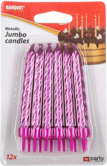 Jumbo rođendanske svijeće MY PARTY - pakiranje 12 kom