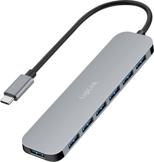 LogiLink 7-portni USB-C hub USB 3.2 s USB‑A, 5 Gb/s i napajanjem 20 W