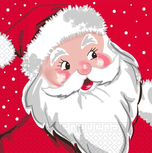 Božićne papirnate salvete 33 × 33 cm, 3-slojne, motiv SANTA, 20 kom