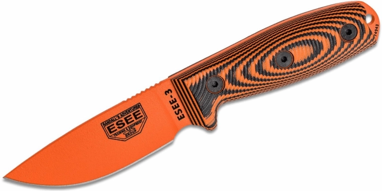 ESEE Model 3 3D Orange survival nož 8,8 cm, G10, crno-crveni, crna futrola