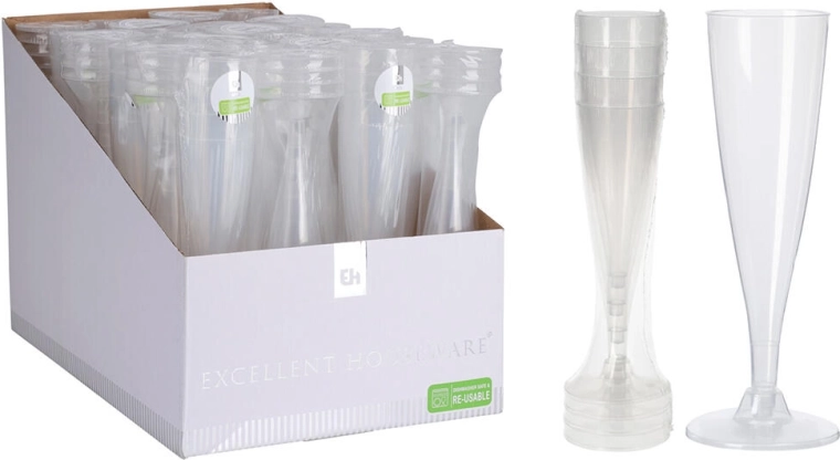 Plastične čaše za šampanjac flauta 130 ml, set 4 kom