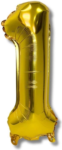 Foli balon broj 1, zlatni 40 cm