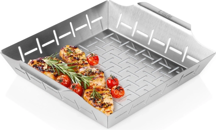 Perforirana inox košara za roštilj 27 × 23 × 5 cm VILDE