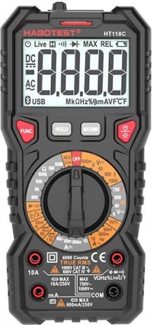 Digitalni multimetar true rms s testom baterije habotest ht118c