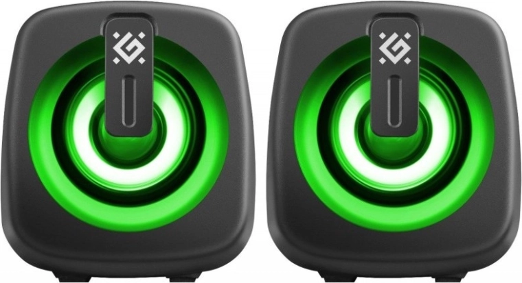 Računalni zvučnici 2.0 s LED, USB napajanjem, 6 W – crni