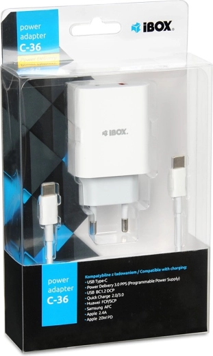 Mrežni punjač IBOX C-36 USB‑C PD 20 W