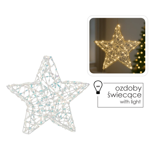 Božićna LED zvijezda 30 cm – viseća svjetleća dekoracija