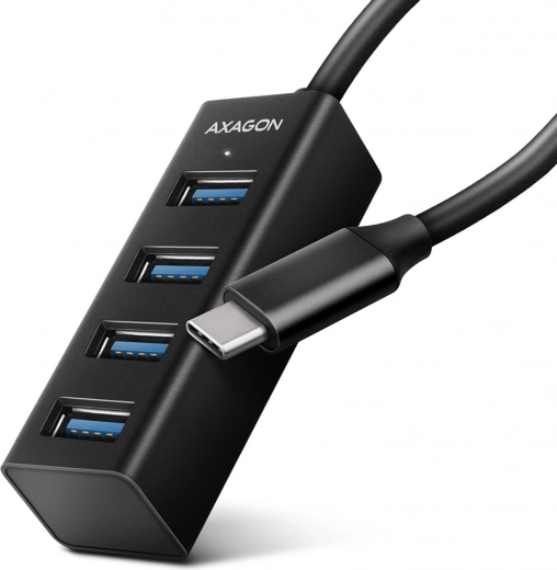 HUE-M1C Mini metalni USB-C razdjelnik s 4 porta USB 3.2 Gen 1, kabel 20 cm