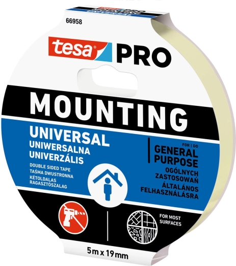 Univerzalna montažna traka 19 mm × 5 m TESA