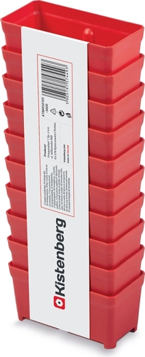 Set plastičnih kutija za alat, 10 kom, crvene, 10,5 × 5 × 5 cm