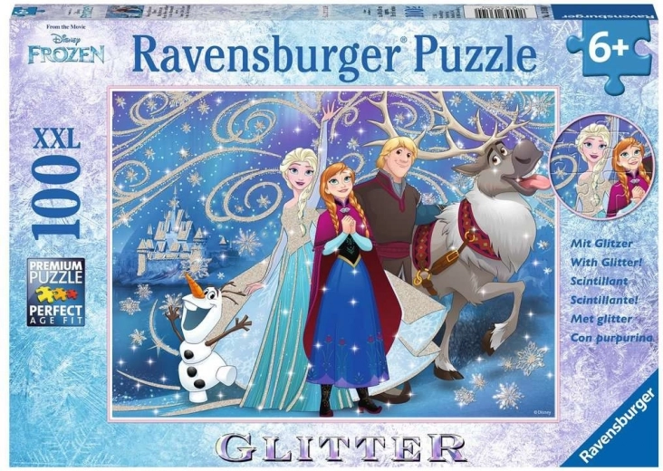 Puzzle XXL 100 kom Snježnog kraljevstva Sjajni snijeg