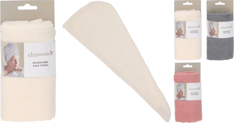 Mikrovlakneni turban za kosu 55 × 22 cm s gumbom