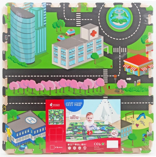 Mekane pjenaste puzzle grad za pod 118 × 118 cm