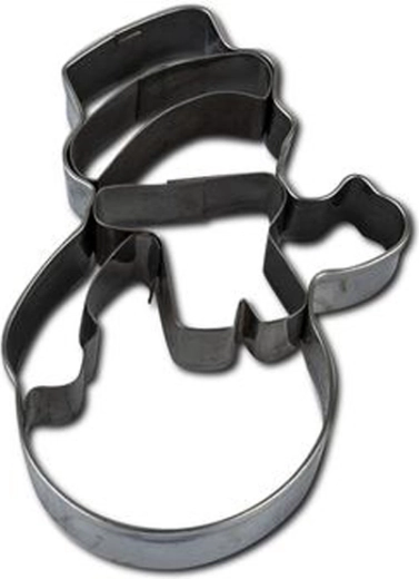 Kalamper za kolačiće – snjegović, 7–8 cm, srebrni