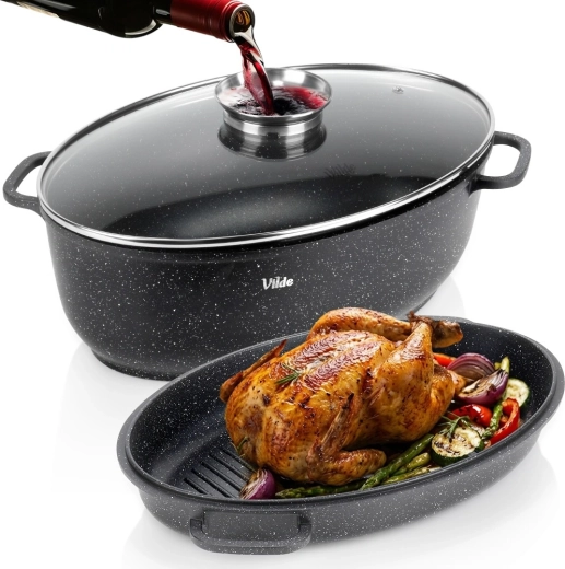 Granitni pekáč 3u1 s poklopcem GRANITICA 8 + 3,2 l, 39 × 26,5 × 18 cm