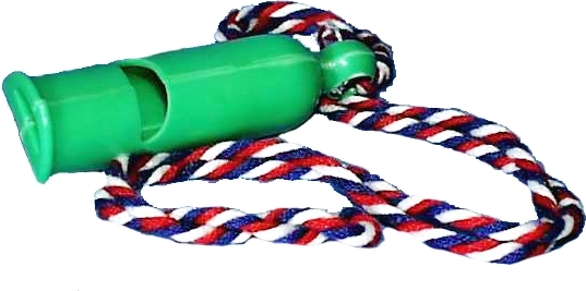 Signalna plastična zviždaljka s vrpcom za vrat, 7 cm, mix 4 boje, 50 kom u kutiji