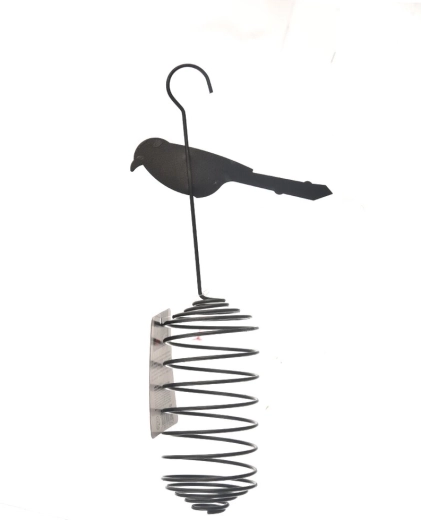 Metalna hranilica za ptice crna 30 cm