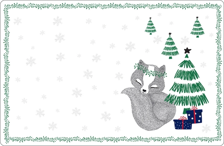 Stolna podloga Winter Friends lisice 28 × 43 cm