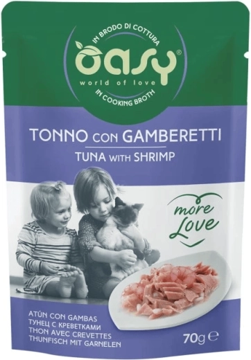 Oasy More Love vrećica za mačke tuna s kozicama 70 g