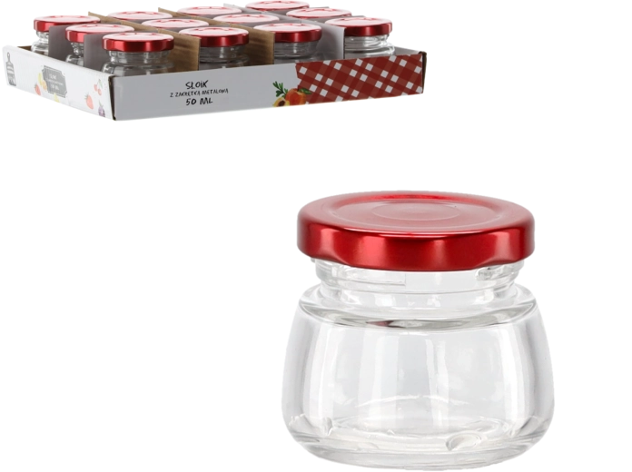 Staklenka 150 ml s crvenim metalnim poklopcem