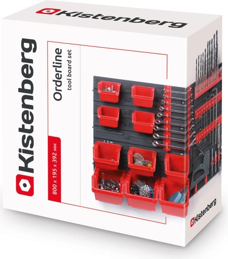 Viseći organizator za alat s 10 kutija ORDERLINE, 800 × 195 × 400 mm