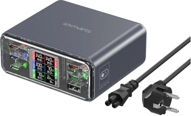 Stolni punjač 4smarts Lucid GaN DIY 360 W, 5× USB‑C + 1× USB‑A