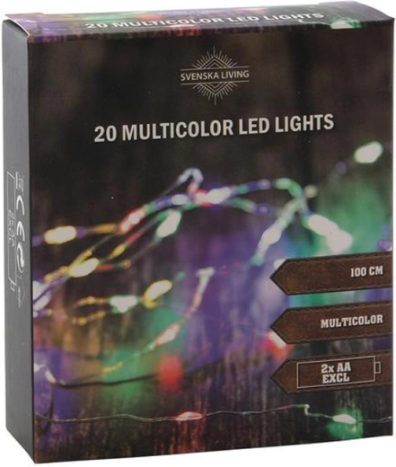 Svjetlosni lanac 20 LED, višeobojni, 100 cm