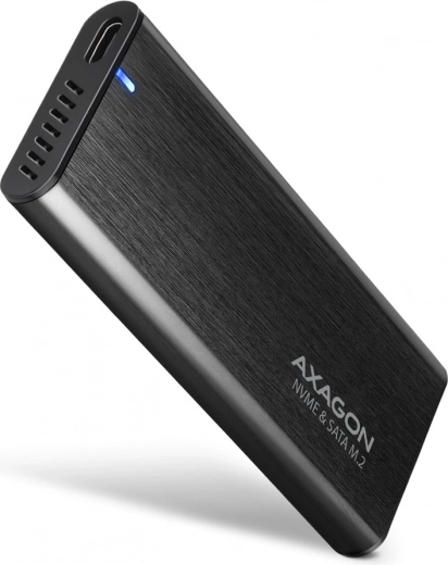 Vanjsko aluminijsko bezvijčano kućište AXAGON s USB‑C 3.2 Gen 2 za M.2 NVMe / SATA SSD